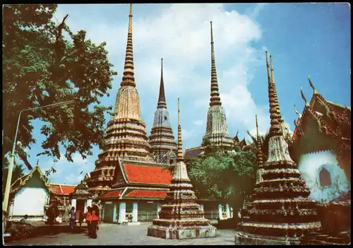 Postcard Bangkok Compound of Wat Po Tempel Anlage 1970