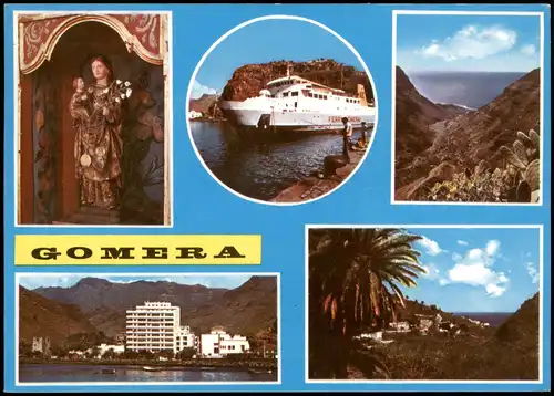 Postales La Gomera Mehrbildkarte mit 5 Ortsansichten 1990