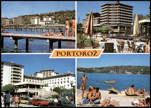 Postcard Portoroz PORTOROŽ-PORTOROSE 4 Ortsansichten Mehrbild-AK 1988