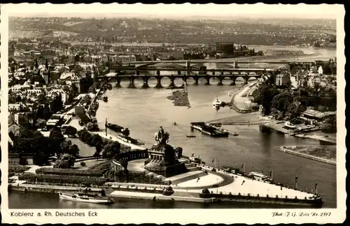 Ansichtskarte Koblenz Deutsches Eck, Dampfer, Gasspeicher 1962