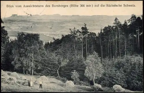 Schönfeld - Weißig Dresden  Borsberg   auf die Sächsische Schweiz. 1913