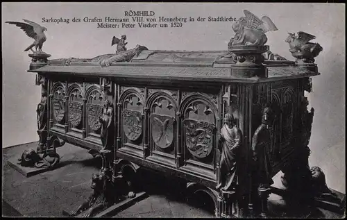 Römhild-Gleichberge Sarkophag des Grafen Hermann  Henneberg  Stadtkirche 1922