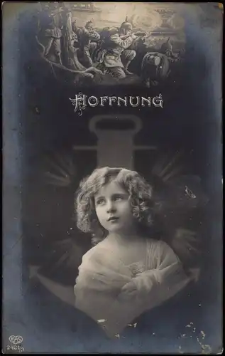 Ansichtskarte  Militär/Propaganda 1.WK Hoffnung Mädchen Fotokunst 1916