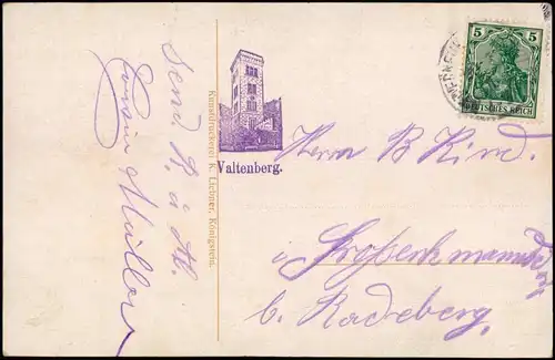 Neukirch (Lausitz) Oberneukirch  Valtenberg-Gasthaus, Künstlerkarte 1912