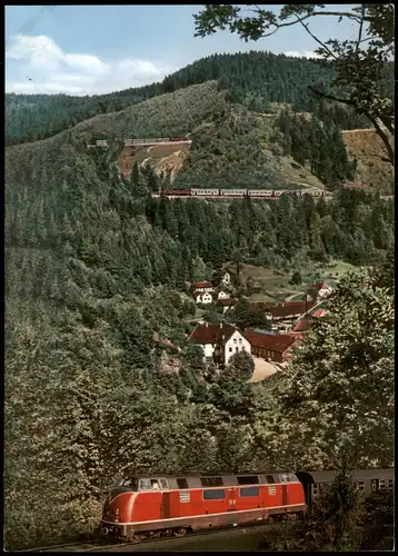 Triberg im Schwarzwald Dreibahnlinie beim Bachjörg (Schwarzwaldbahn) 2000