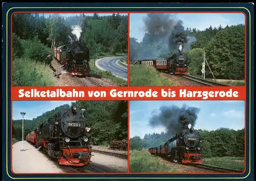 Ansichtskarte .Sachsen-Anhalt Selketalbahn von Gernrode - Harzgerode 1990
