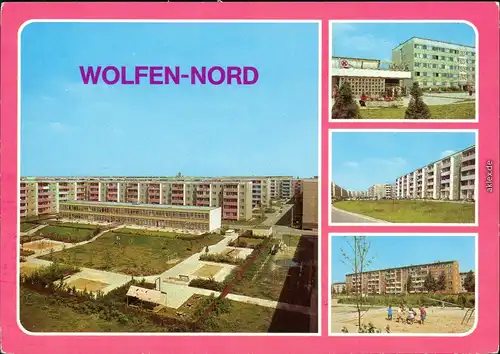 Wolfen Straße der Jugend, Kaufhalle  Ring der Bauarbeiter, Spielplatz 1982