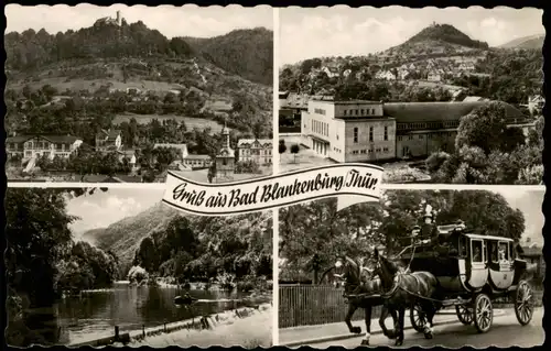 Ansichtskarte Bad Blankenburg 4 Bild: Stadtansichten, Kutsche 1957