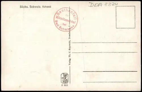 Kirnitzschtal-Sebnitz Sächs. Schweiz, Kuhstall Sächsische Schweiz 1920