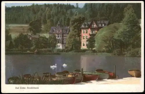 Ansichtskarte Bad Elster Partie am Gondelteich 1930