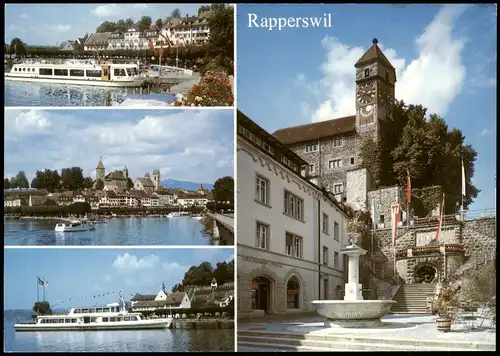 Rapperswil-Jona Mehrbildkarte mit Ortsansichten u. Schiffen 1990