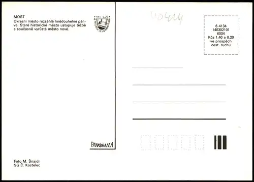 Postcard Brüx Most Mehrbildkarte Ortsansichten mit Gebäuden 1990