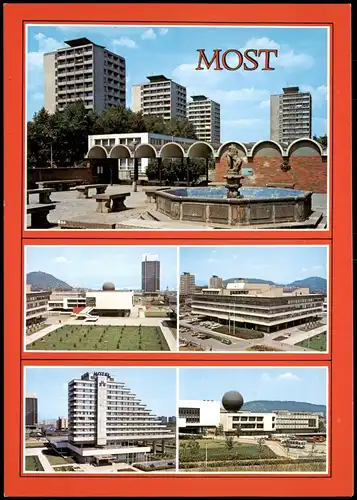 Postcard Brüx Most Gebäude der Stadt (Mehrbildkarte) 1996