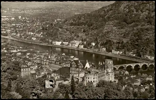 Ansichtskarte Heidelberg Blick über die Stadt 1959