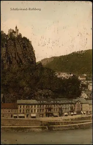 Tetschen-Bodenbach Decín Bergschloß Schäferwand -   1915  gel. Geprüft Stempel