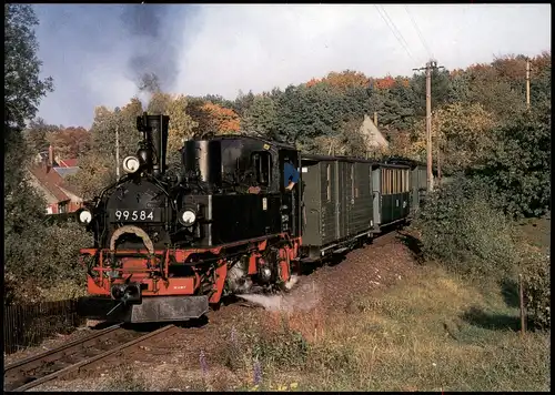 Eisenbahn Zug & Lokomotiven: Dampflokomotive 99 584 bei Jonsdorf Hp. 2000