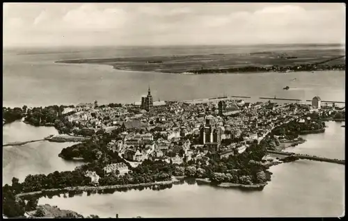 Ansichtskarte Stralsund Luftbild anläßlich 700 Jahrfeier 1934