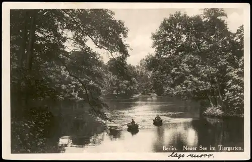Ansichtskarte Tiergarten-Berlin Neuer See im Tiergarten 1929