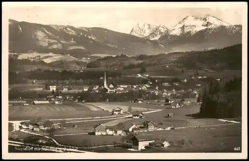 Ansichtskarte Siegsdorf Panorama-Ansicht mit Stauffen u. Zwiesel 1937