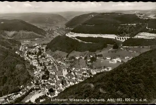 Wiesensteig Panorama-Ansicht aus der Vogelschau-Perspektive 1962