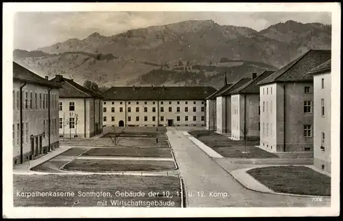 Sonthofen Karpathen-Kaserne Gebäude der 10., 11.  1944   2. Weltkrieg Feldpost