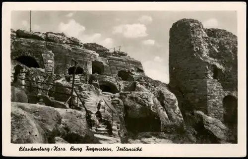Blankenburg (Harz) Teilansicht Burg Burgruine Regenstein 1957/1955
