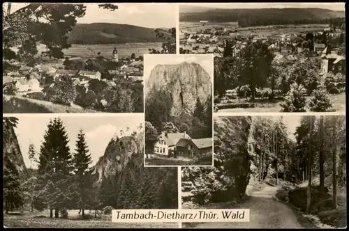 Tambach-Dietharz DDR Mehrbildkarte mit 5 Ortsansichten 1959/1958