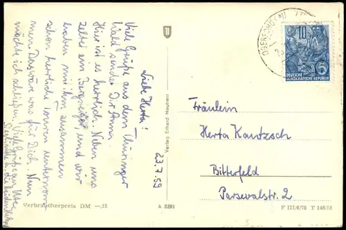 Tambach-Dietharz DDR Mehrbildkarte mit 5 Ortsansichten 1959/1958