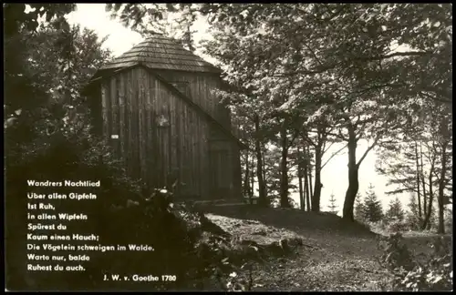 Gabelbach-Ilmenau Goethehäuschen auf dem Kickelhahn zur DDR-Zeit 1966