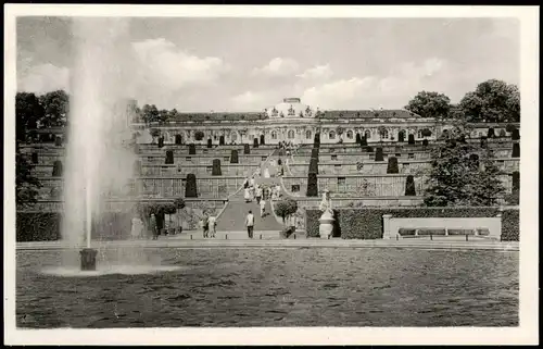 Ansichtskarte Potsdam Wasserspiel vor dem Schloss Sanssouci 1959