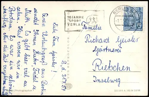 Ansichtskarte Potsdam Sanssouci Orangerie 1957/1954