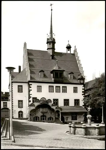 Ansichtskarte Pößneck Partie am Rathaus zur DDR-Zeit 1976