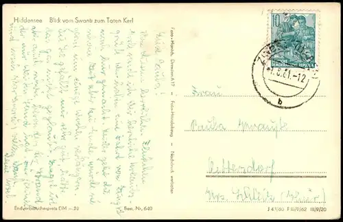 Hiddensee Hiddensjö, Hiddensöe Blick vom Swanti zum Toten Kerl 1960