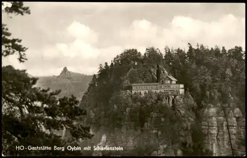 Zittau HO-Gaststätte Berg Oybin mit Scharfenstein Zittauer Gebirge 1971