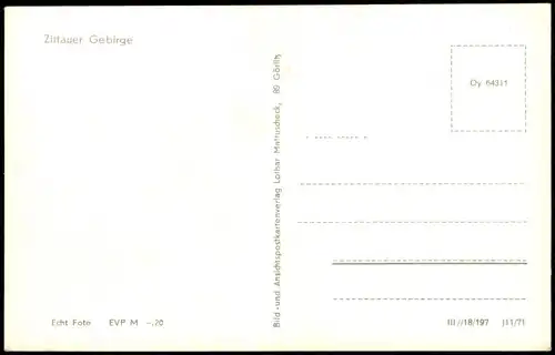 Zittau HO-Gaststätte Berg Oybin mit Scharfenstein Zittauer Gebirge 1971