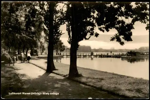 Ansichtskarte Waren (Müritz) Kietz-Anlage zur DDR-Zeit 1957