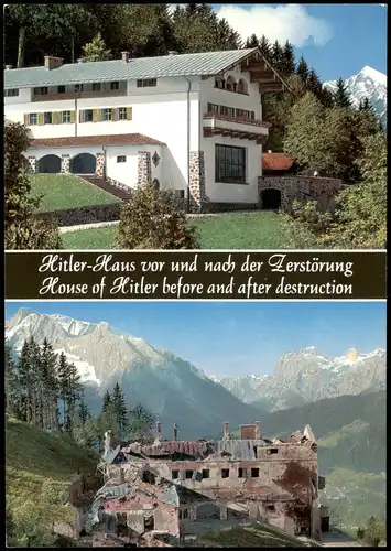 Obersalzberg-Berchtesgaden Hitler-Haus vor und nach der Zerstörung - 2 Bild 1980