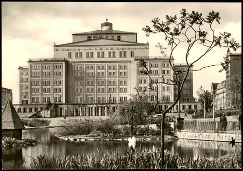 Ansichtskarte Leipzig Schwanenteich am Opernhaus 1966