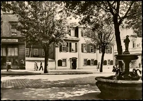 Ansichtskarte Weimar Schillerhaus mit Gänsemännchenbrunnen 1961