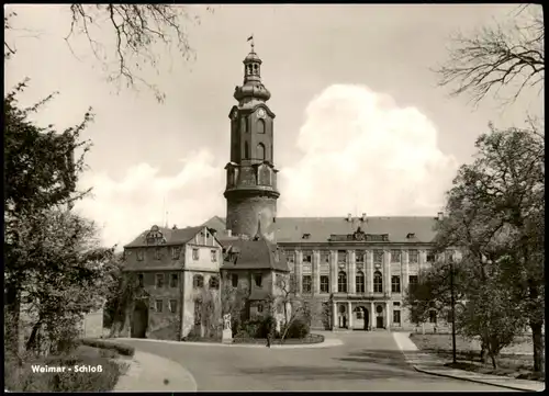 Ansichtskarte Weimar Strassen Partie am Schloss zur DDR-Zeit 1962