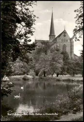 Ansichtskarte Bad Doberan Sebastian-Bach-Garten u. Klosterkirche 1966/1965