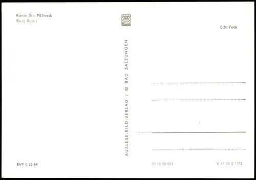 Ansichtskarte Ranis Burg Ranis (Castle View) 1973