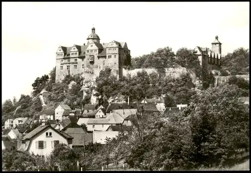 Ansichtskarte Ranis Burg Ranis zur DDR-Zeit, Orts-Teilansicht 1977