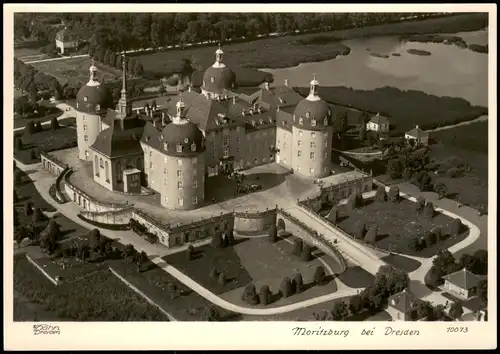 Ansichtskarte Moritzburg Luftbild Jagdschloß 1980 Walter Hahn:10073