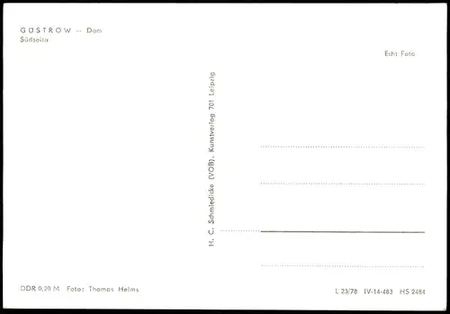Ansichtskarte Güstrow Dom Südseite zur DDR-Zeit 1978