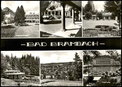 Bad Brambach DDR Mehrbildkarte mit Vogtlandhaus, Radon-Quelle uvm. 1976/1975