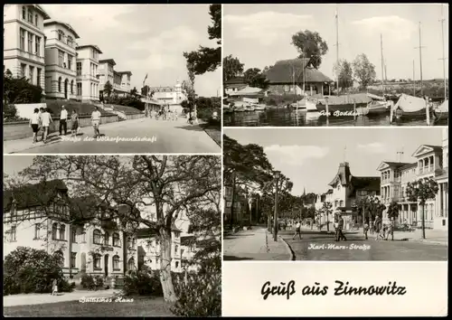 Zinnowitz DDR Mehrbildkarte mit Hafen, Karl-Marx-Straße, Ortsansichten 1974
