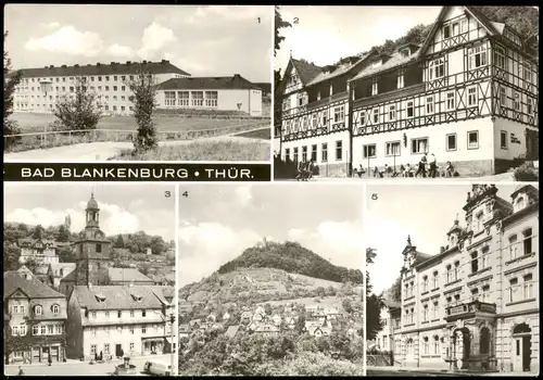 Bad Blankenburg DDR Mehrbild-AK mit Sportschule, Marktplatz, Burg  1977