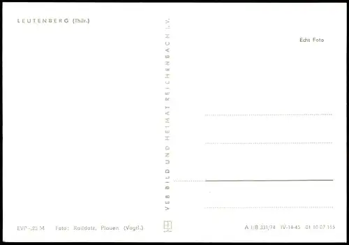 Ansichtskarte Leutenberg Panorama-Ansicht zur DDR-Zeit 1974