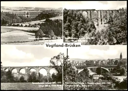 .Sachsen Sächsisches Vogtland Brücken Motive DDR Mehrbild-AK 1968